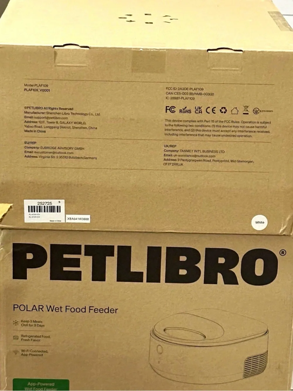 PETLIBRO POLAR Automatic Wet Food Feeder, Wi-Fi Smart App Control, 3-Bowl, White